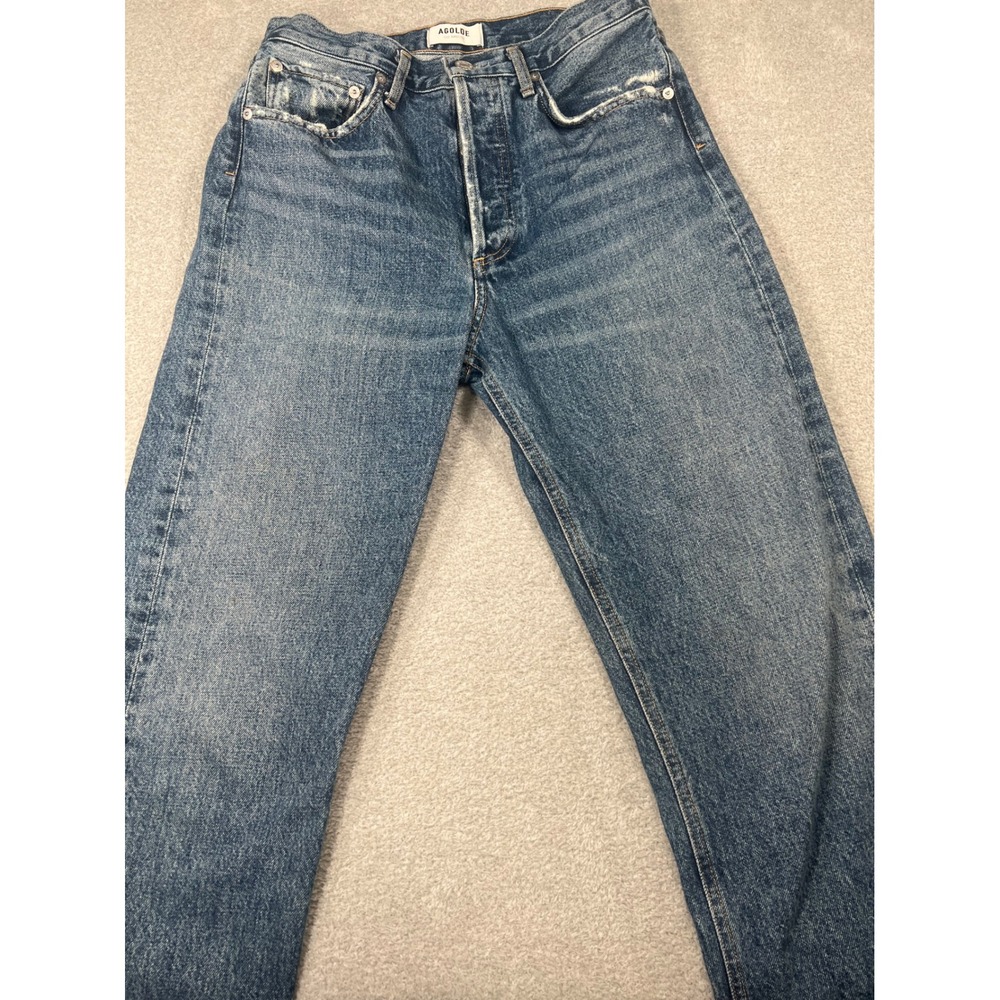 Agolde Women's Straight Leg Jeans in Medium Blue Wash - Picture 5 of 11